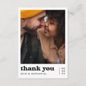 Nichts Extravagantes Retro Groovy Foto Hochzeit Dankeskarte (Vorderseite)