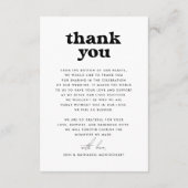 Nichts Extravagantes Retro Groovy Foto Hochzeit Dankeskarte (Rückseite)