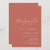 Nichts Extravagantes Terracotta-Engagement Einladung (Vorne/Hinten)