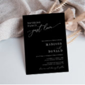 nichts extravagantes, weiße Skript schwarze Hochze Einladung