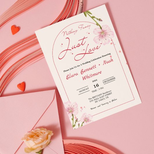 Nichts Fancy, einfach Liebe Hochzeit Einladung