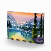 Nichts fehlt an Zen Zitat Friedliche Seenlandschaf Fotoblock (Rechts)