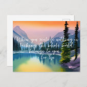 Nichts fehlt an Zen Zitat Friedliche Seenlandschaf Postkarte (Vorne/Hinten)