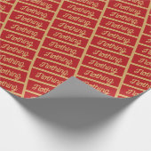 Nichts Funny Festivals Red Gold Text Weihnachten Geschenkpapier (Ecke)