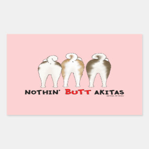 Nichts Hintern Akitas Rechteckiger Aufkleber