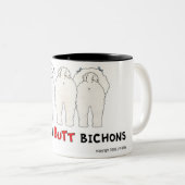 Nichts Hintern Bichons Zweifarbige Tasse (VorderseiteRechts)