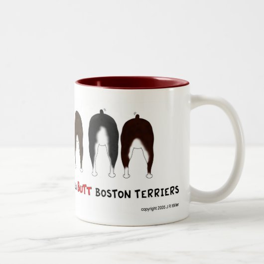 Nichts Hintern-Boston-Terrier-Tasse Zweifarbige Tasse (Rechts)