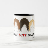 Nichts Hintern-Bulldoggen Zweifarbige Tasse (Mittel)