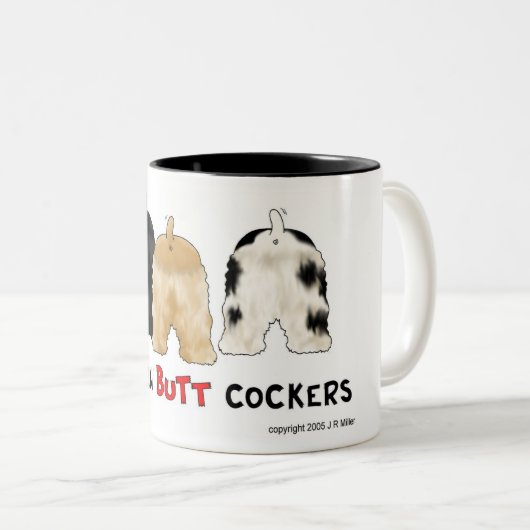 Nichts Hintern-Cockerspaniel-Tasse Zweifarbige Tasse (VorderseiteRechts)