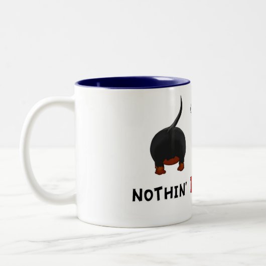 Nichts Hintern-Dackel-Tasse Zweifarbige Tasse (Links)