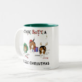 Nichts Hintern ein Beagle-Weihnachten Zweifarbige Tasse (Vorderseite Links)
