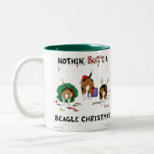 Nichts Hintern ein Beagle-Weihnachten Zweifarbige Tasse (Links)
