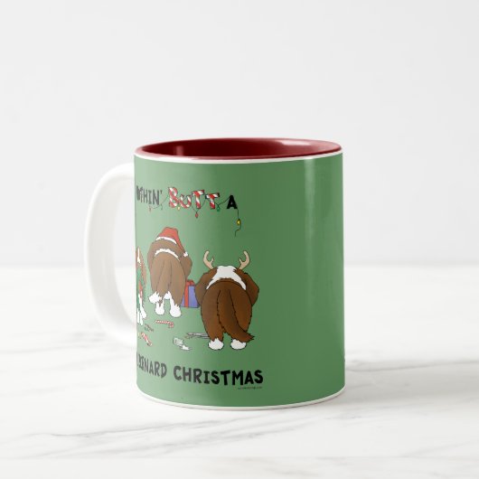 Nichts Hintern ein Bernhardiner-Weihnachten Zweifarbige Tasse (Vorderseite Links)