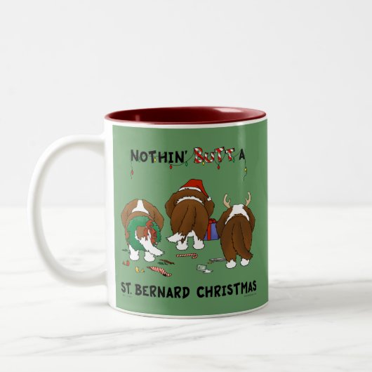 Nichts Hintern ein Bernhardiner-Weihnachten Zweifarbige Tasse (Links)