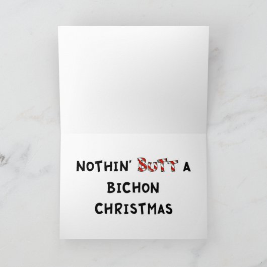 Nichts Hintern ein Bichon Weihnachten (Innenseite)