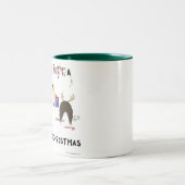 Nichts Hintern ein Bulldoggen-Weihnachten Zweifarbige Tasse (Mittel)