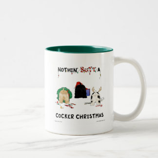 Nichts Hintern ein Cockerspaniel-Weihnachten Zweifarbige Tasse