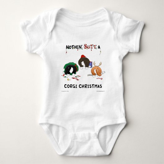 Nichts Hintern ein Corgi-Weihnachten Baby Strampler (Vorderseite)