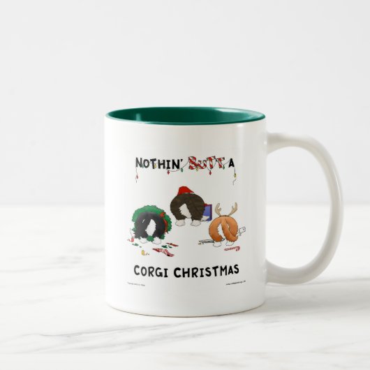 Nichts Hintern ein Corgi-Weihnachten Zweifarbige Tasse (Rechts)