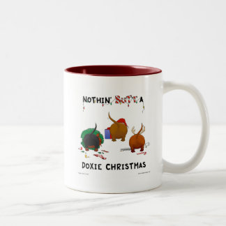 Nichts Hintern ein Dackel-Weihnachten Zweifarbige Tasse
