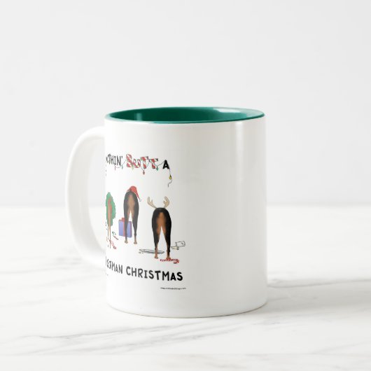 Nichts Hintern ein Dobermann-Weihnachten Zweifarbige Tasse (Vorderseite Links)