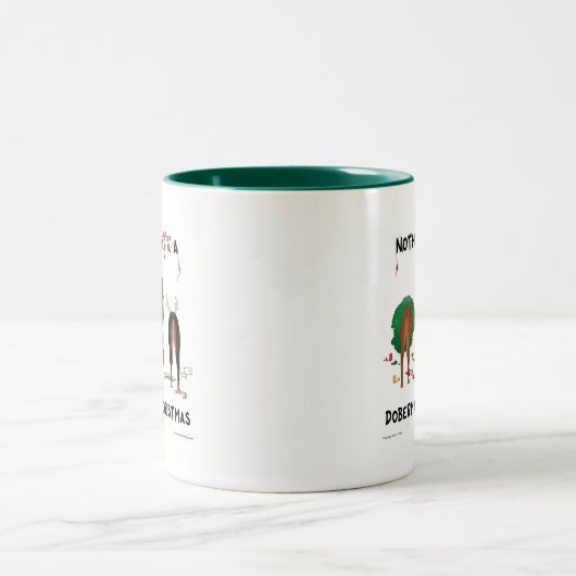 Nichts Hintern ein Dobermann-Weihnachten Zweifarbige Tasse (Mittel)