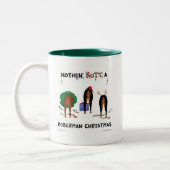 Nichts Hintern ein Dobermann-Weihnachten Zweifarbige Tasse (Links)
