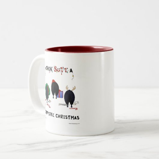 Nichts Hintern ein Schipperke-Weihnachten Zweifarbige Tasse (Vorderseite Links)