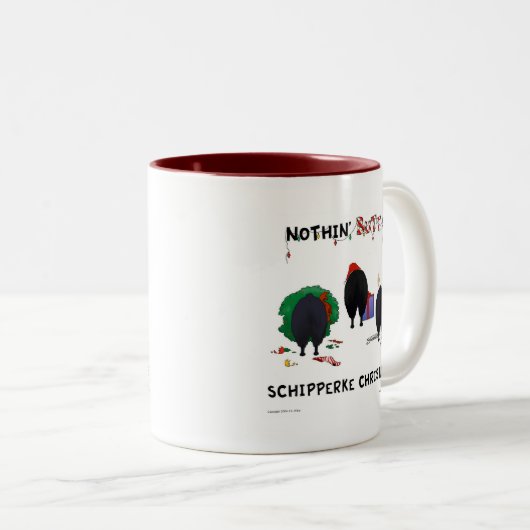 Nichts Hintern ein Schipperke-Weihnachten Zweifarbige Tasse (VorderseiteRechts)