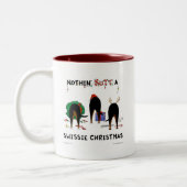 Nichts Hintern ein Swissie Weihnachten Zweifarbige Tasse (Links)
