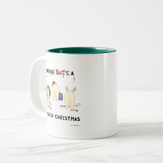 Nichts Hintern ein Wheaten Weihnachten Zweifarbige Tasse (Vorderseite Links)