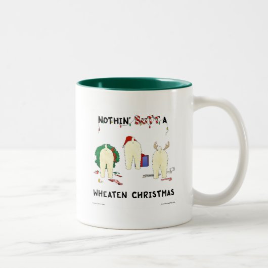 Nichts Hintern ein Wheaten Weihnachten Zweifarbige Tasse (Rechts)