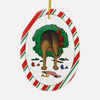 Nichts Hintern eine Bluthund-Weihnachtsverzierung Keramikornament
