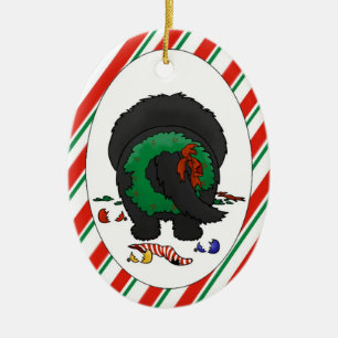 Nichts Hintern eine Newfie Weihnachtsverzierung Keramikornament