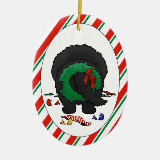 Nichts Hintern eine Newfie Weihnachtsverzierung Keramikornament (Vorne)