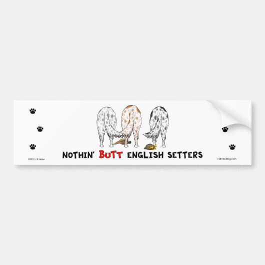 Nichts Hintern-englische Setzer Autoaufkleber (Vorne)