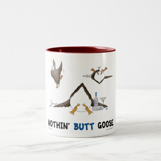 Nichts Hintern-Gans Zweifarbige Tasse (Mittel)
