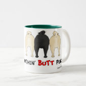 Nichts Hintern-Mops-Tasse Zweifarbige Tasse (VorderseiteRechts)