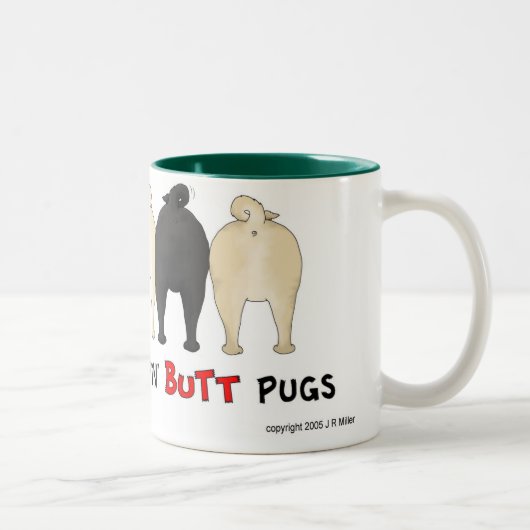 Nichts Hintern-Mops-Tasse Zweifarbige Tasse (Rechts)