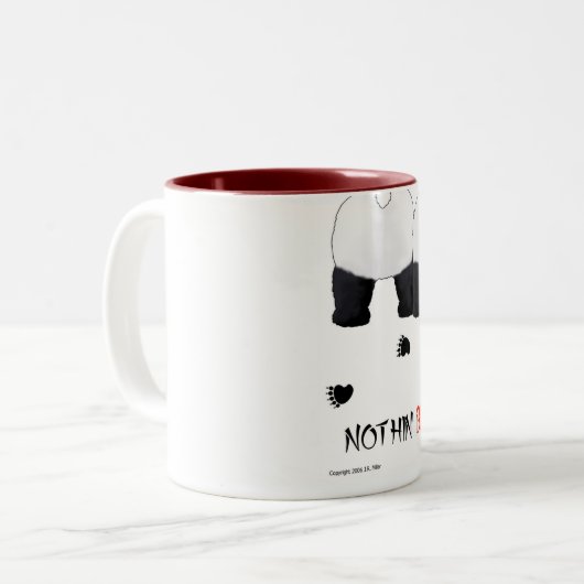 Nichts Hintern-Panda-Tasse Zweifarbige Tasse (Vorderseite Links)