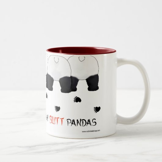 Nichts Hintern-Panda-Tasse Zweifarbige Tasse (Rechts)