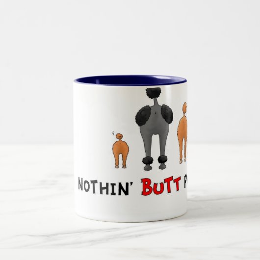 Nichts Hintern-Pudel-Tasse Zweifarbige Tasse (Mittel)