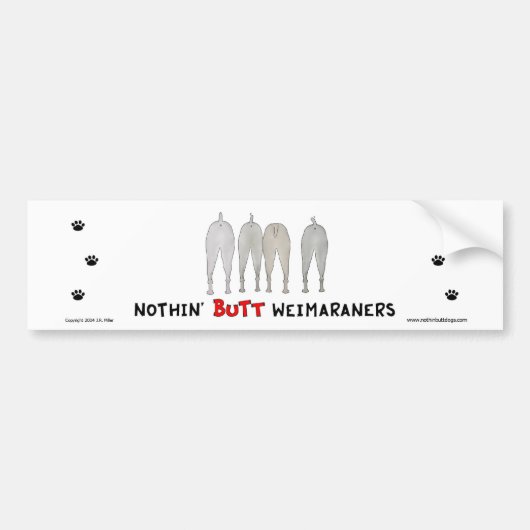 Nichts Hintern Weimaraners Autoaufkleber (Vorne)