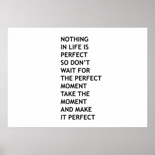 Nichts im Leben ist perfekt Poster (Vorne)