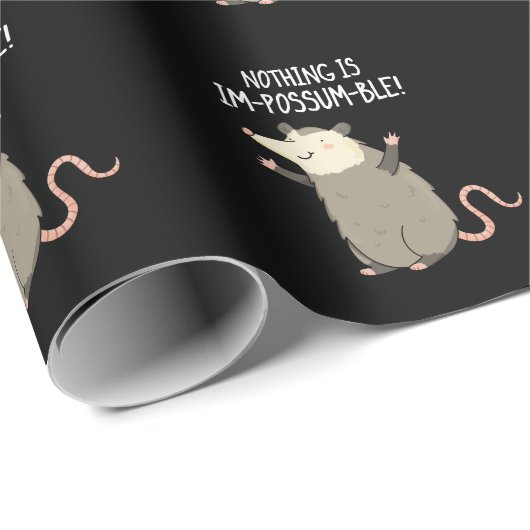 Nichts ist im-possum-ble lustige Possum Pun Dark B Geschenkpapier (Rolleneckpunkt)