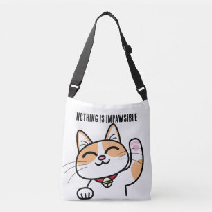 Nichts ist ImPawsible Funny Kawaii Cat Tragetaschen Mit Langen Trägern