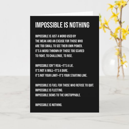 Nichts ist unmöglich, Gymnastik, Hustel, Erfolg, G Karte (Gelbe Blume)