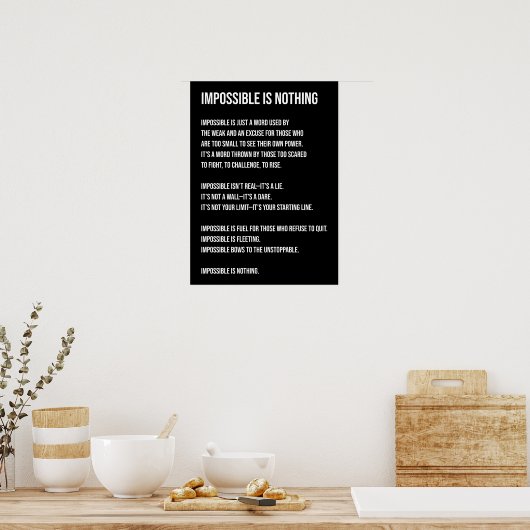 Nichts ist unmöglich, Gymnastik, Hustel, Erfolg, G Poster (Küche)