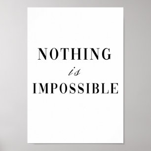 Nichts ist unmöglich - Minimalistische Motivation Poster