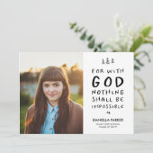 Nichts ist unmögliche Ankündigung eines Abschlusse (Stehend Vorderseite)